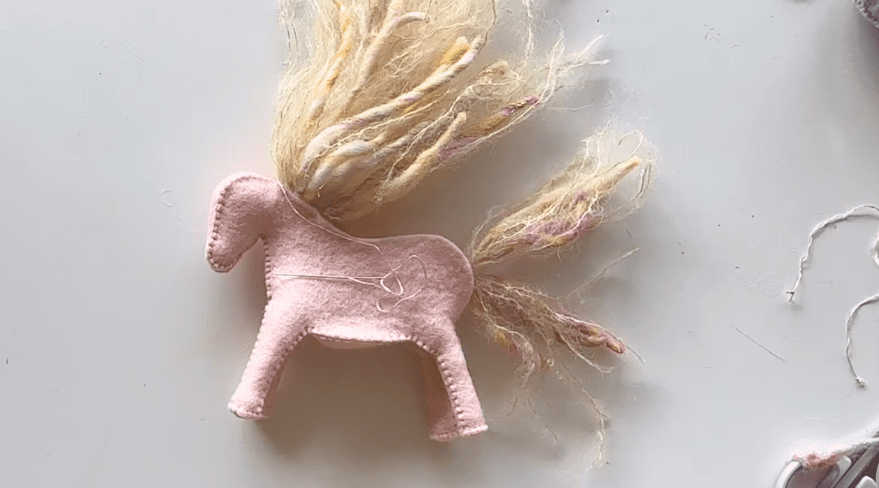 Waldorf inspired wool felt unicorn