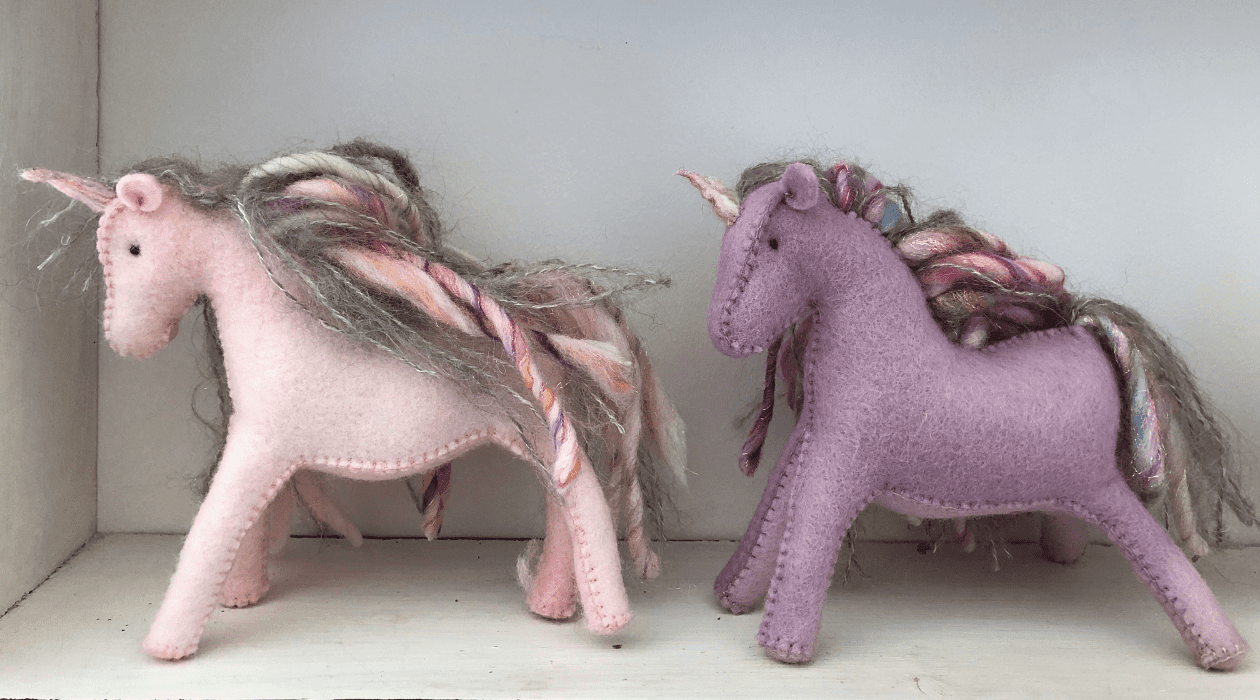 Waldorf inspired wool felt unicorn