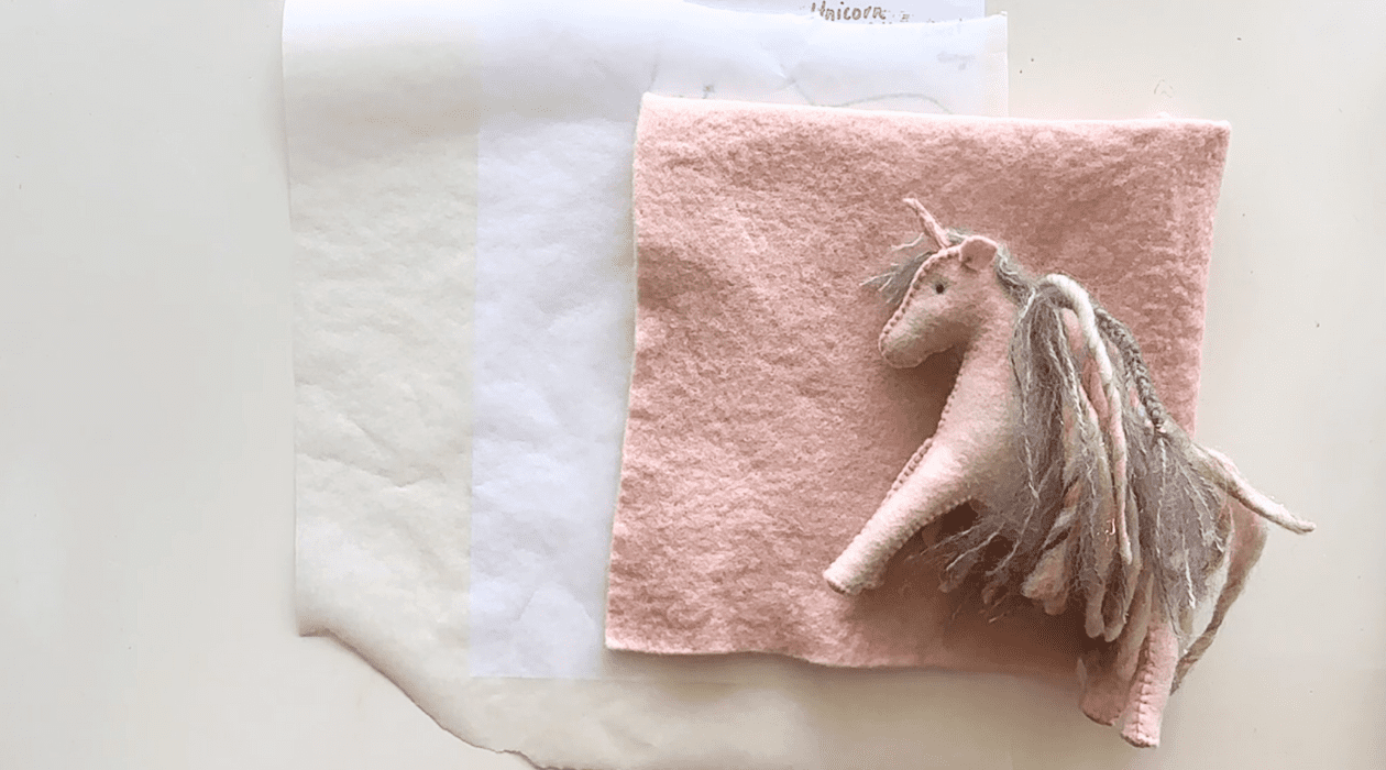 Waldorf inspired wool felt unicorn