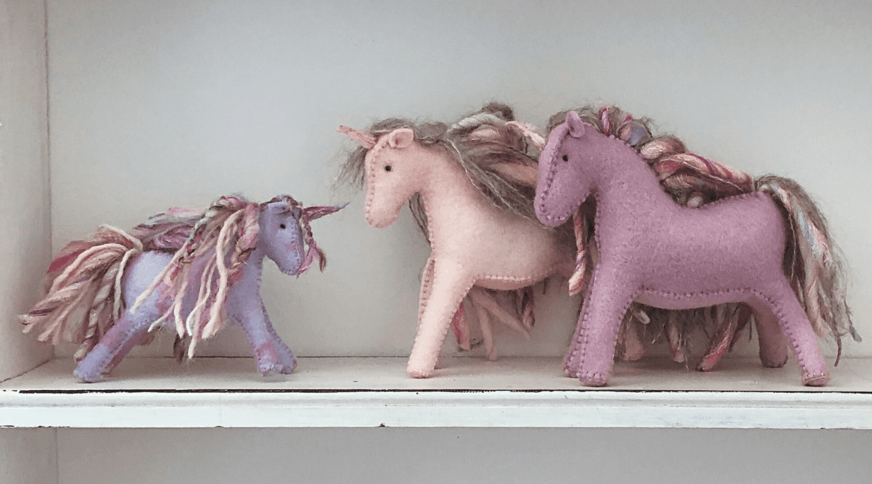 Waldorf inspired wool felt unicorn