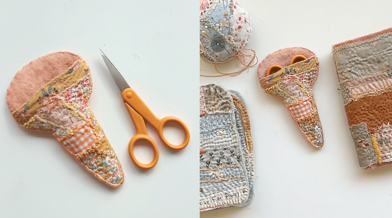 Waldorf patchwork scissor case