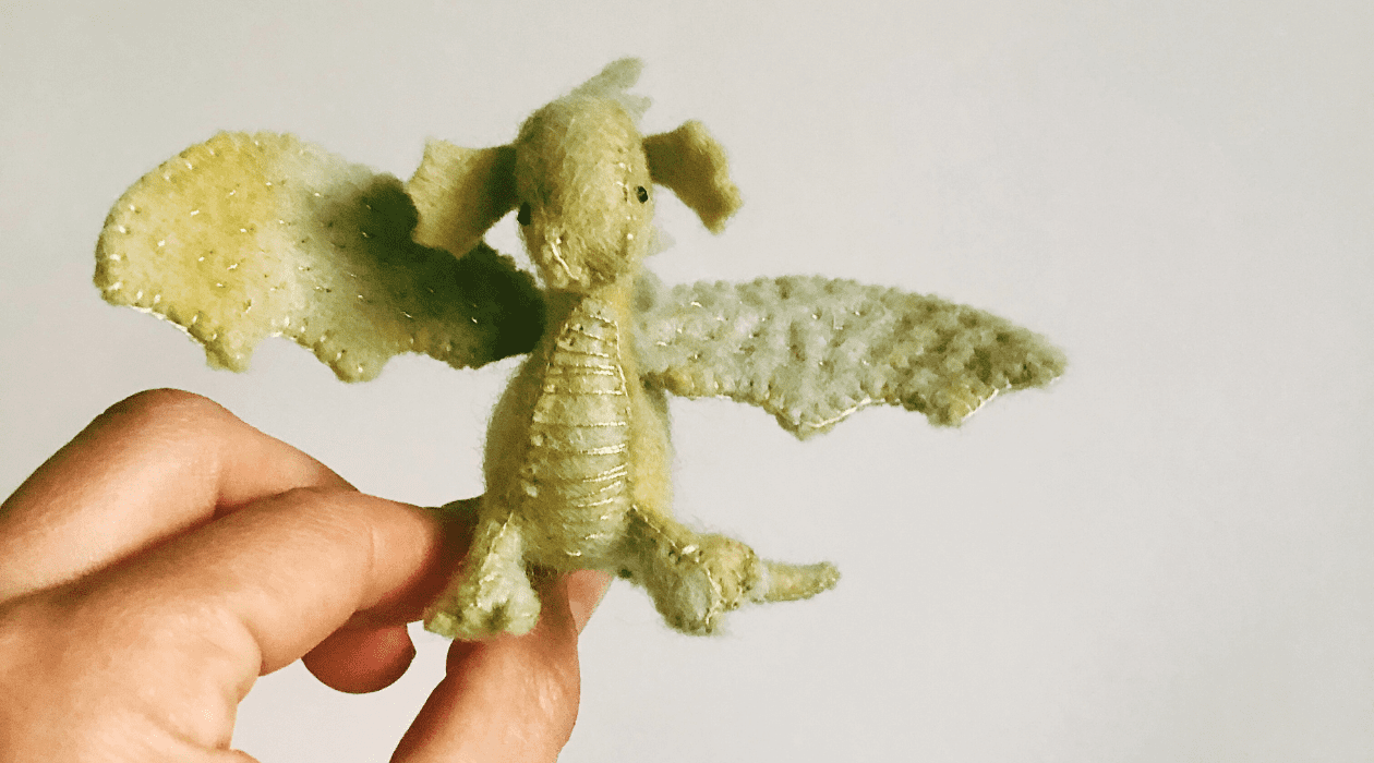 Waldorf inspired wool felt dragon