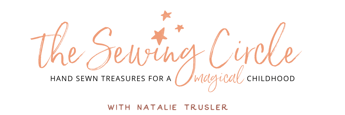 Sewing Circle Logo Blush Stars Black Tag with NT Sewing Circle Logo Blush Stars Black Tag with NT