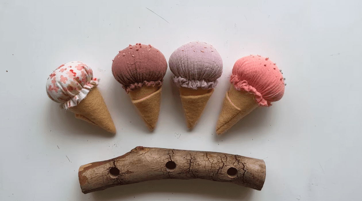 Waldorf Wool Felt Ice Cream Cones