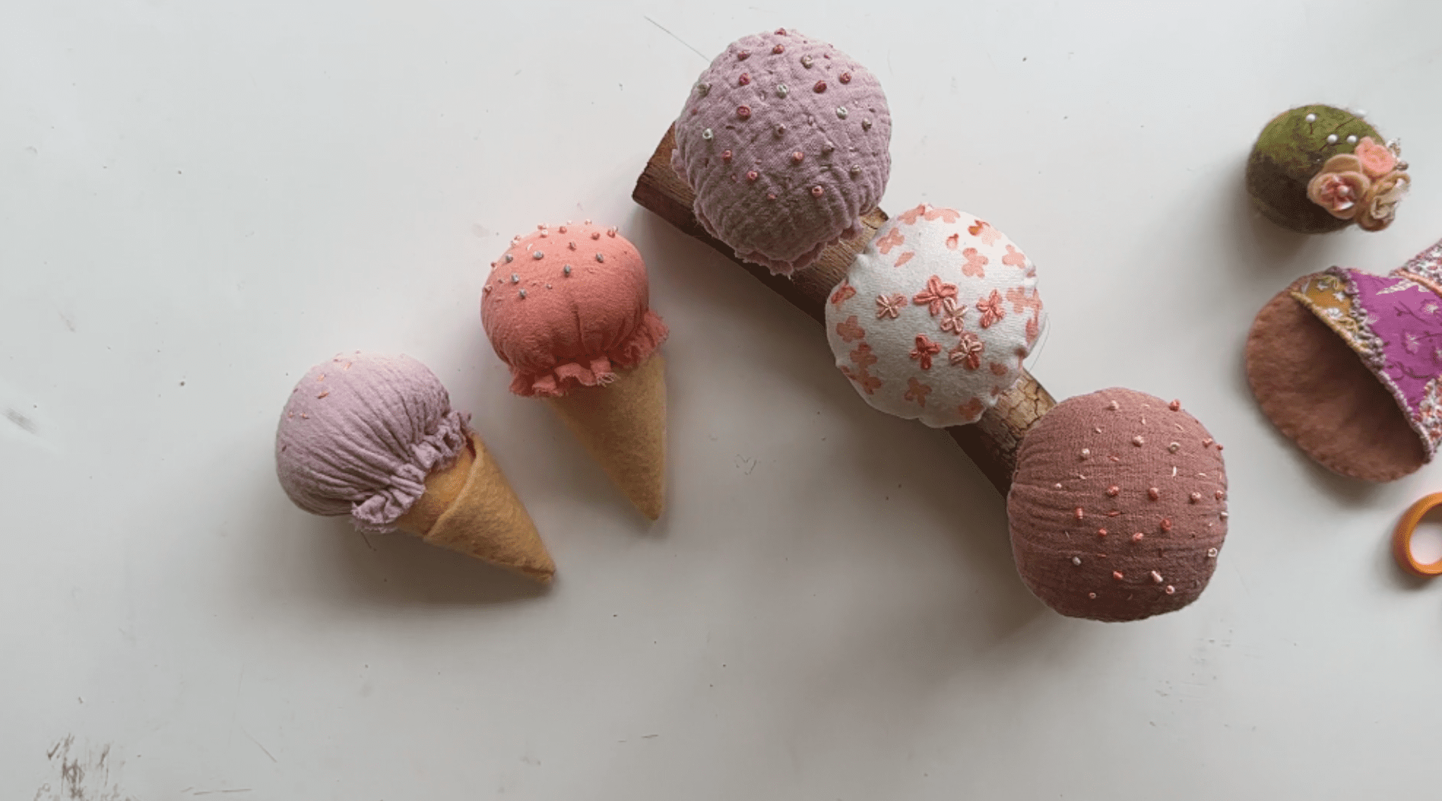 Wool Felt Ice Cream Cones