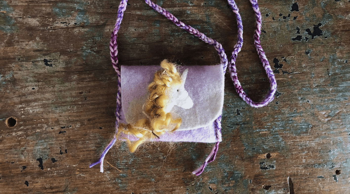 Waldorf Inspired Unicorn Felt Pouch