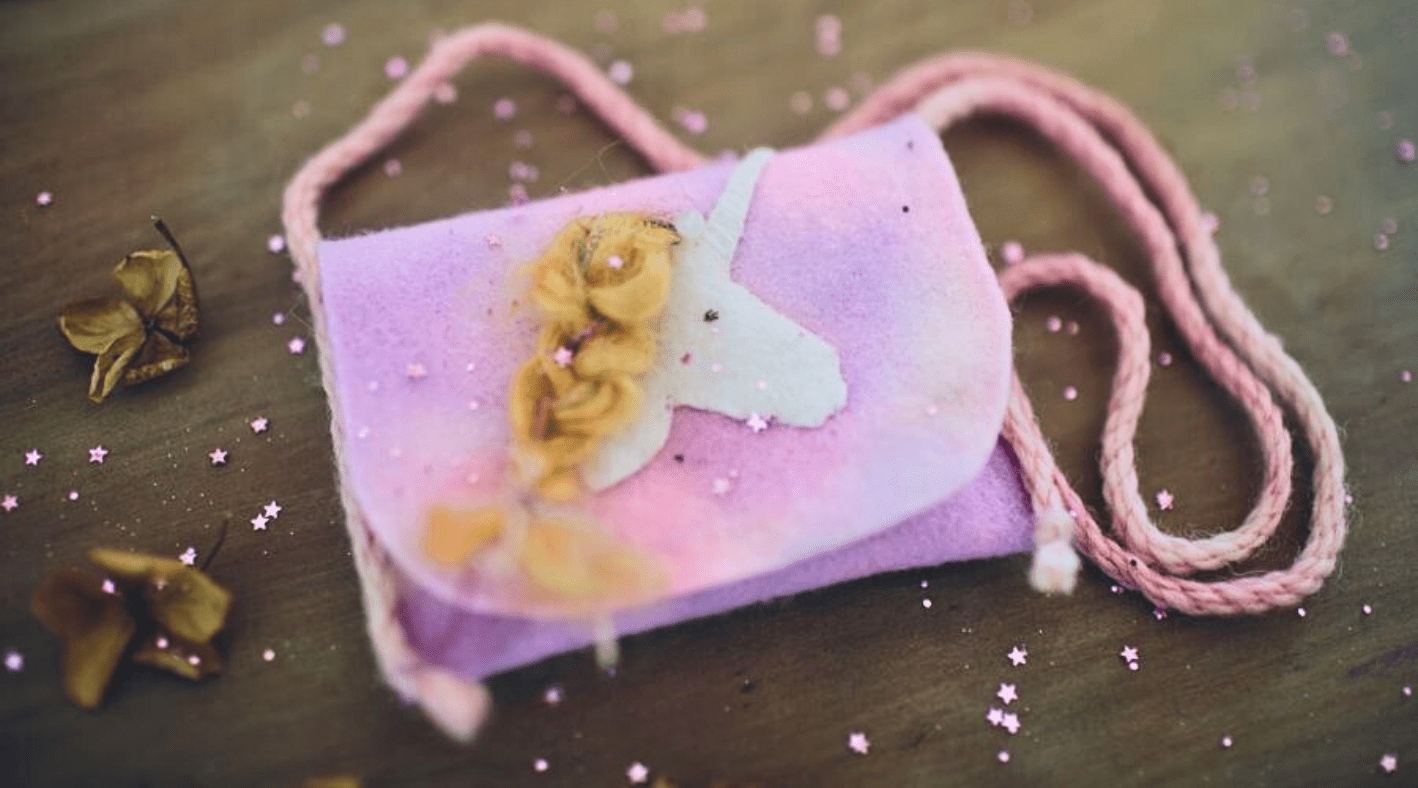 Waldorf Inspired Unicorn Felt Pouch